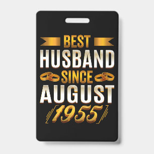 Best Husband Since August 1955 Funny Annivesary Badge