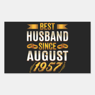 Best Husband Since August 1957 Cute Anniversary Sticker