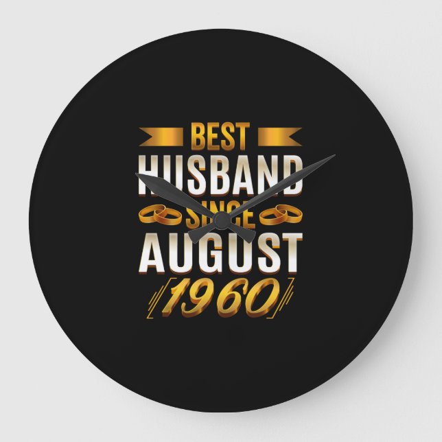 Best Husband Since August 1960 - Funny 60th Large Clock (Front)