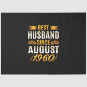 Best Husband Since August 1960 - Funny 60th Tissue Paper
