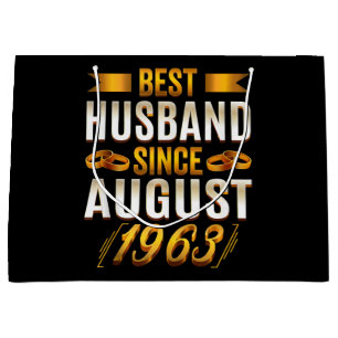 Best Husband Since August 1963 57th Anniversary Large Gift Bag