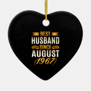 Best Husband Since August 1967 Funny Anniversary Ceramic Ornament