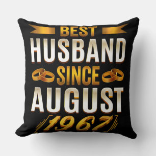 Best Husband Since August 1967 Funny Anniversary Throw Pillow