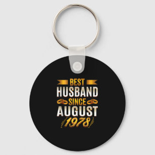Best Husband Since August 1978 - Funny 42nd Keychain