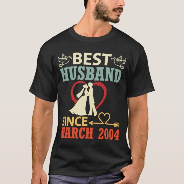 Best Husband Since March 2004 Wedding Married 19 Y T-Shirt (Front)
