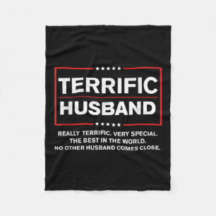 Best Husband Trump 2024 - Terrific Husband Funny Fleece Blanket