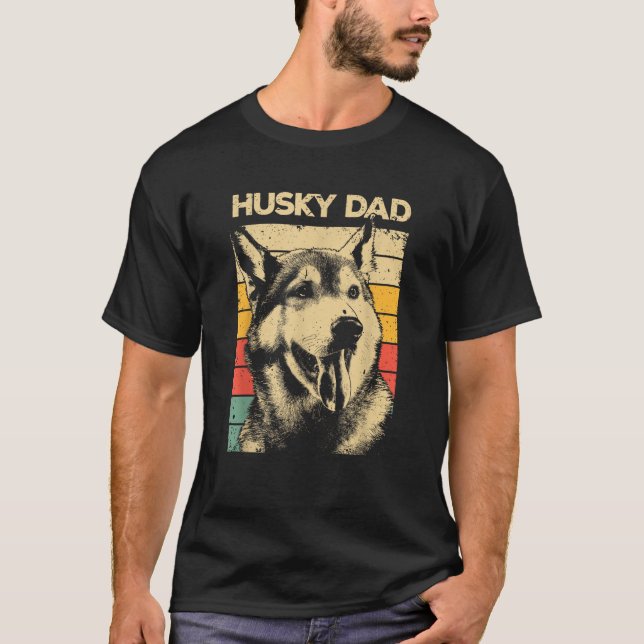 Best Husky Design For Dad Men Siberian Husky Pet D T-Shirt (Front)
