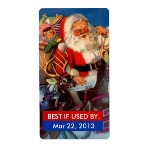 BEST IF USED BY Labels Canning Gifts Santa Sleigh
