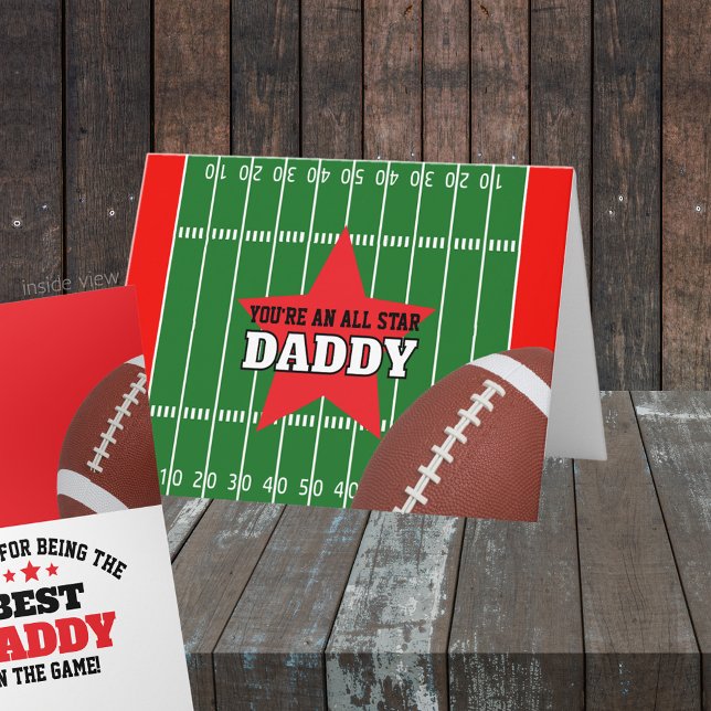 Best in the Game Football Personalized Gift Card (All Star Best in the Game Folding Greeting Card for Dad, Grandpa, Coach or anyone!  Great for Father)
