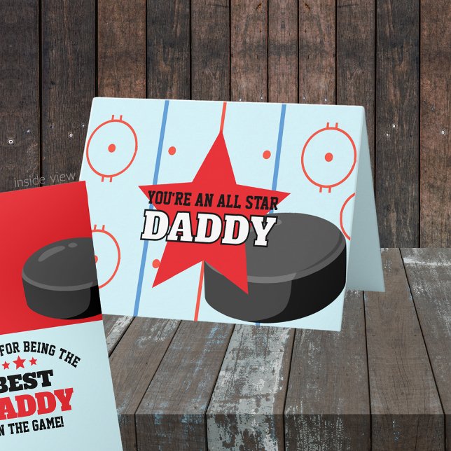 Best in the Game Hockey Personalized Gift Card (All Star Best in the Game Folding Greeting Card for Dad, Grandpa, Coach or anyone!)