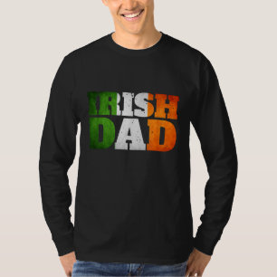 Best Irish Dad Father's Day Grunge Irish Flag T-Shirt