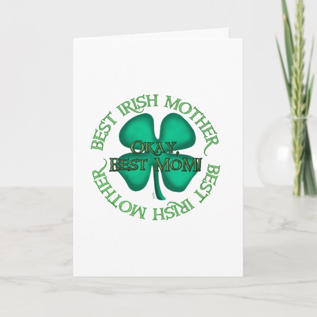 Best Irish Mother white greeting card (Front)