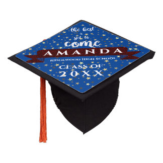 Best Is Yet To Come Blue Maroon Class Of 2023 Graduation Cap Topper