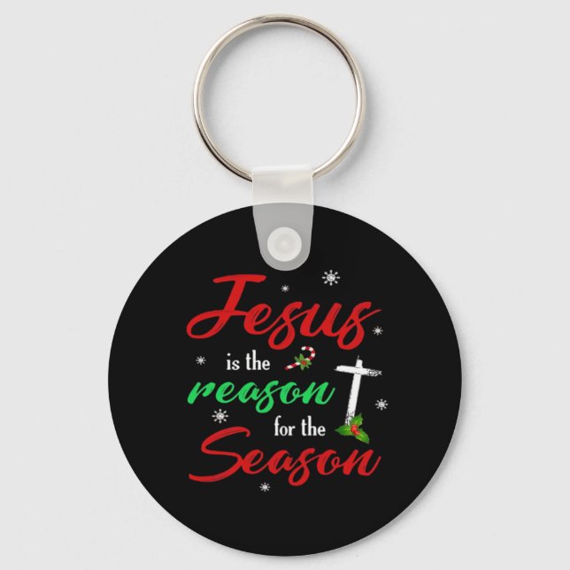 Best Jesus Is For Season Christmas Holiday Keychain (Front)