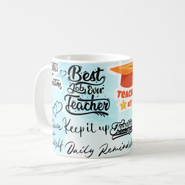 best job ever teacher coffee mug (Front Left)