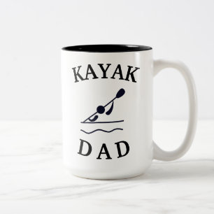 Best "KAYAK DAD" Ever! Father's Day Two-Tone Coffee Mug