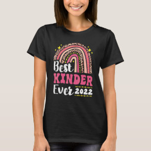 Best Kindergarten Ever Pink Rainbow Leopard Back T T-Shirt
