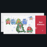 Best KIWIshes Kiwi Christmas Cartoon Card<br><div class="desc">Some funny cartoon kiwi birds will bring some joyful laughter at the Christmas Holiday season. Front reads "Best KIWIshes", Back reads " Have aviary Merry Christmas" and "Wishing you Joy beyond birds"... Edit all the text to create your own special personalized holiday card. Remember these are birds of play for...</div>
