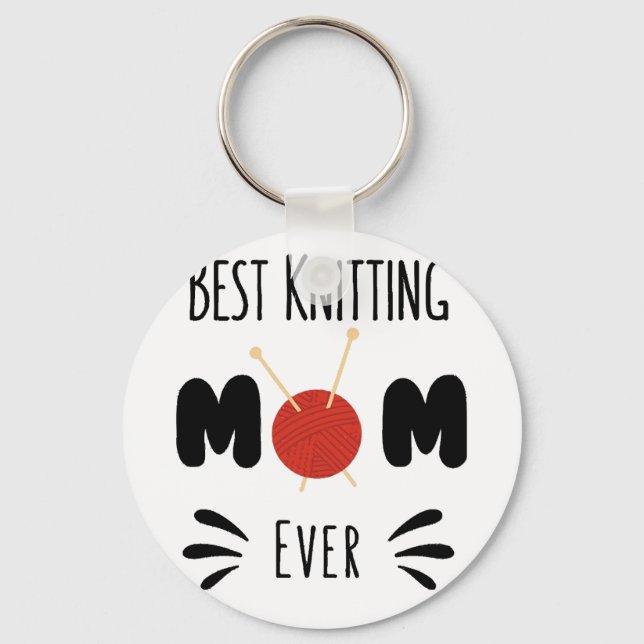Best Knitting Mom Ever Keychain (Front)