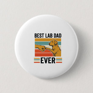 Best Lab Dad Ever Labrador Vintage T-Shirt Design_ 2 Inch Round Button