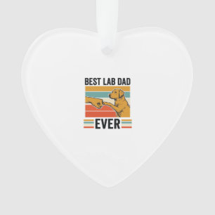 Best Lab Dad Ever Labrador Vintage T-Shirt Design_ Ornament