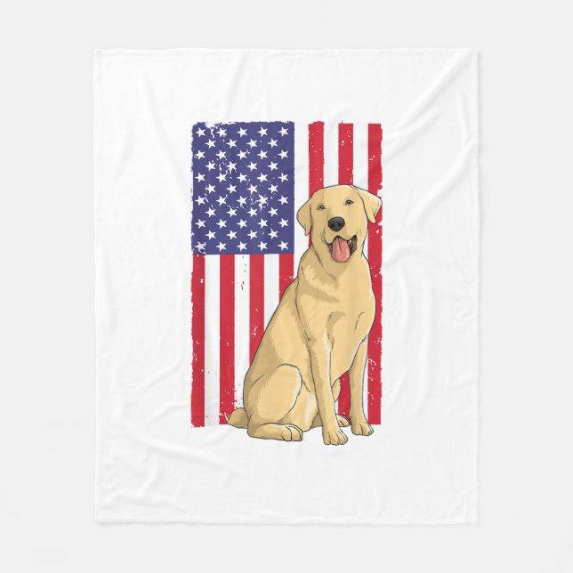 Best Labrador For Men Women Yellow Lab Dog Retriev Fleece Blanket (Front)