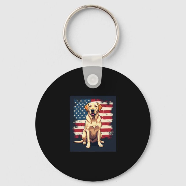 Best Labrador For Men Women Yellow Lab Dog Retriev Keychain (Front)