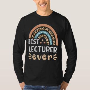 Best Lecturer Ever Leopard Rainbow Mom T-Shirt