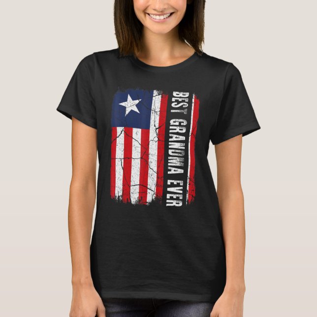 Best Liberian Grandma Ever Liberia Flag Mother's D T-Shirt (Front)