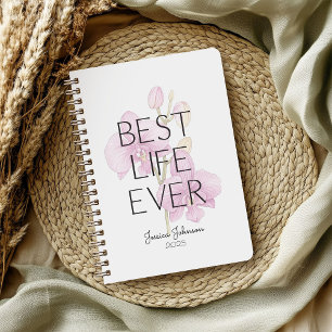 Best Life Ever Pink Orchids Baptism Notebook
