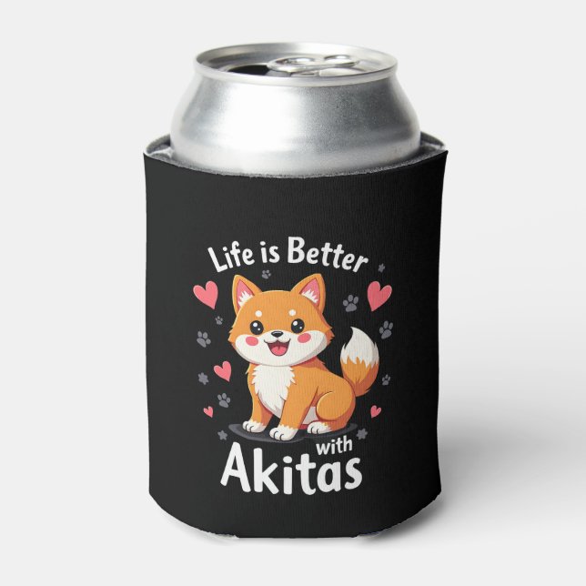 Best life with Akita Tank Top Can Cooler (Can Front)