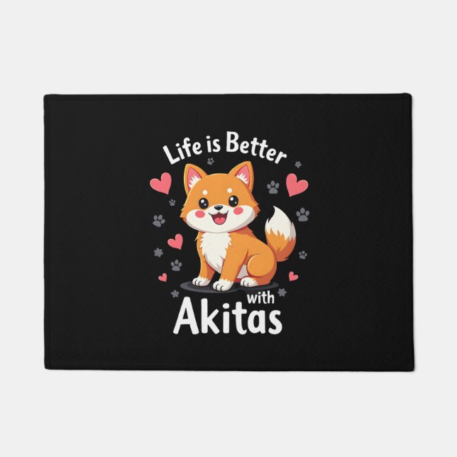 Best life with Akita Tank Top Doormat (Front)