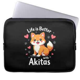 Best life with Akita Tank Top Laptop Sleeve