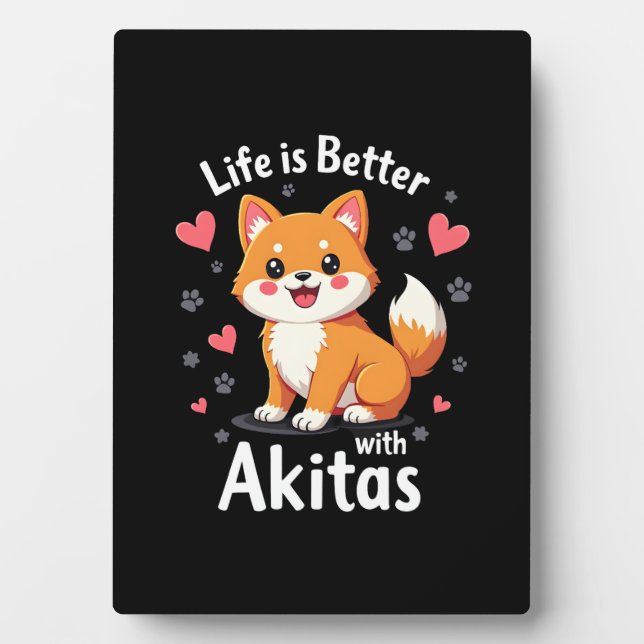 Best life with Akita Tank Top Plaque (Front)