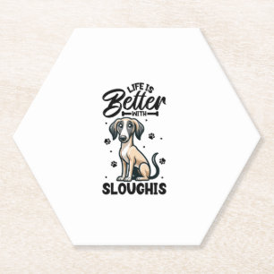 Best life with Arabian Greyhound Paper Coaster