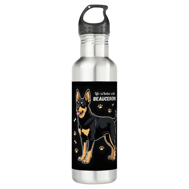 Best life with Beauce Sheepdog Tank Top 710 Ml Water Bottle (Front)