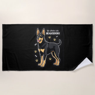 Best life with Beauce Sheepdog Tank Top Beach Towel