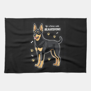 Best life with Beauce Sheepdog Tank Top Kitchen Towel