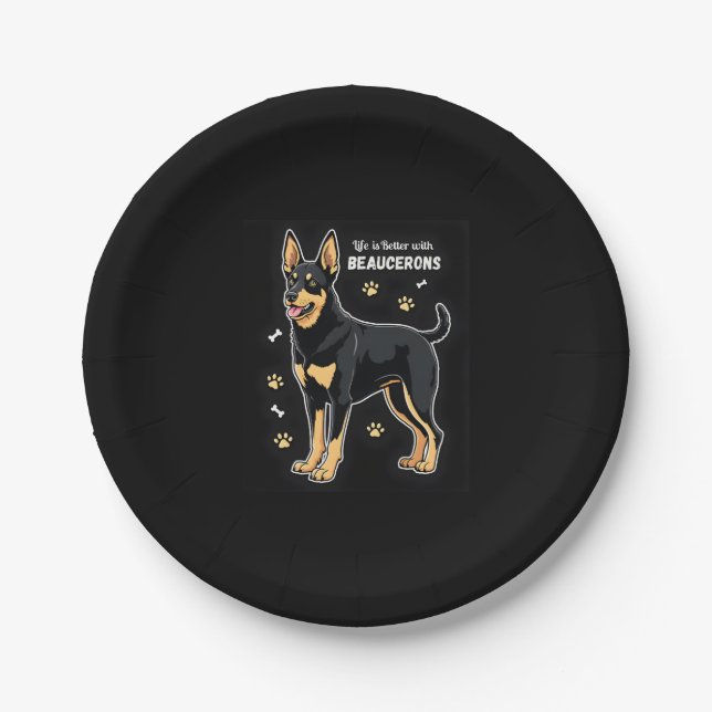 Best life with Beauce Sheepdog Tank Top Paper Plate (Front)