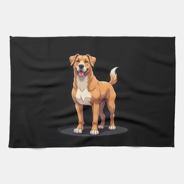 Best life with Dogo Canario Long Sleeve T-Shirt Kitchen Towel (Horizontal)