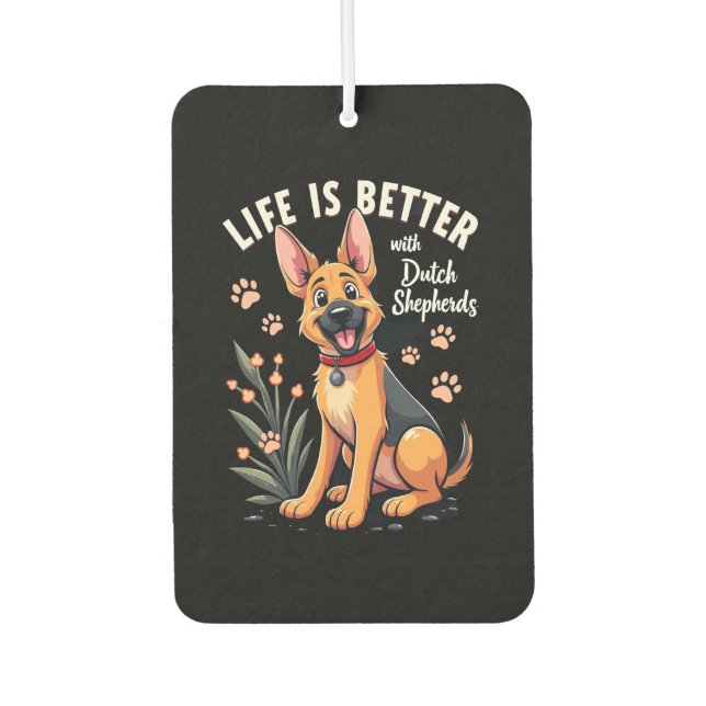 Best life with Dutch Shepherd Tank Top Air Freshener (Front)