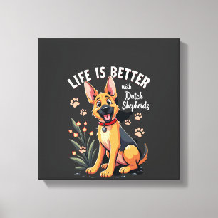 Best life with Dutch Shepherd Tank Top Canvas Print