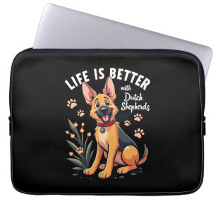 Best life with Dutch Shepherd Tank Top Laptop Sleeve