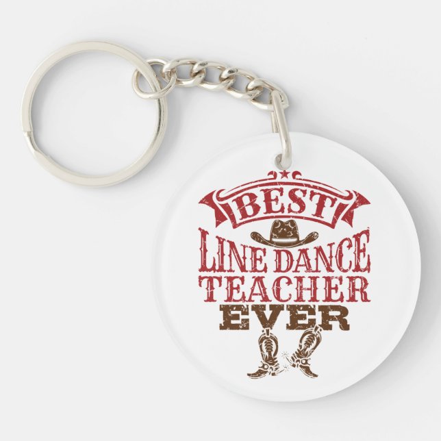 Best Line Dance Teacher Ever Keychain (Front)