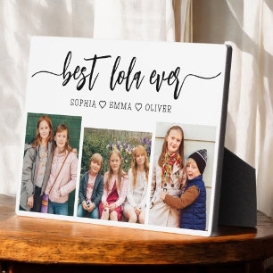 Best Lola Ever - Grandchildren Photo Collage Plaque