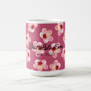 Best Lola Mother's Day Pink Tropical Flower Coffee Mug
