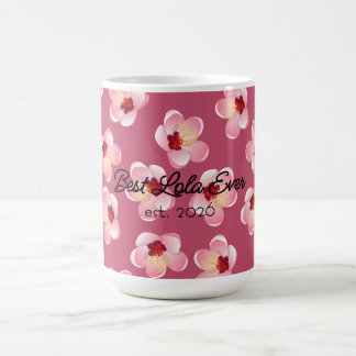 Best Lola Mother's Day Pink Tropical Flower Coffee Mug