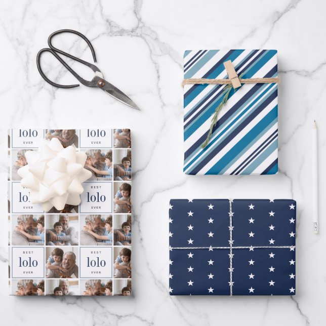 Best Lolo Ever Father's Day Coordinating Wrapping Paper Sheet (Front)