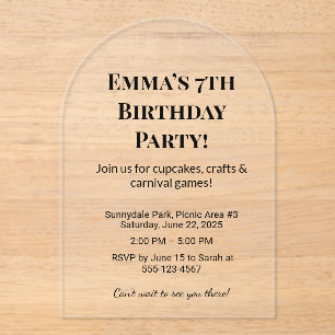Best Luxury Clear Acrylic Birthday Party  Invitations