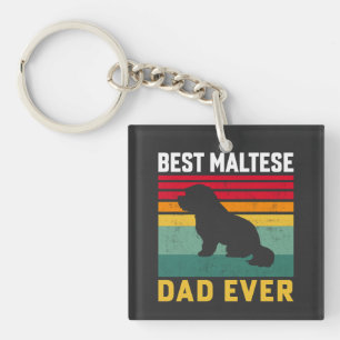 Best Maltese Dad ever, Maltese Dog Dad Keychain